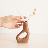 Kana Wooden Vase + Glass Tube