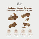 Handmade Wooden Christmas Truck Toy with Removable Tree
