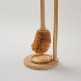Wooden Toilet Brush with Stand & Bowl