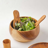 Large Wooden Buddha Bowl & Salad Server