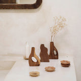 Mini Wooden Scalloped Tea Light Holder
