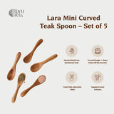 Lara Mini Curved Teak Spoon – Set of 5