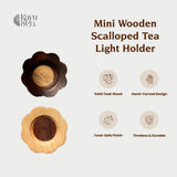 Mini Wooden Scalloped Tea Light Holder