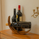 Elegant minimalist modern wooden wine holder stand, 29cm high, perfect for home decor and housewarming gifts.