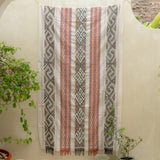 Sierra Handloom Blanket featuring a geometric pattern in earthy tones, crafted using traditional handloom techniques
