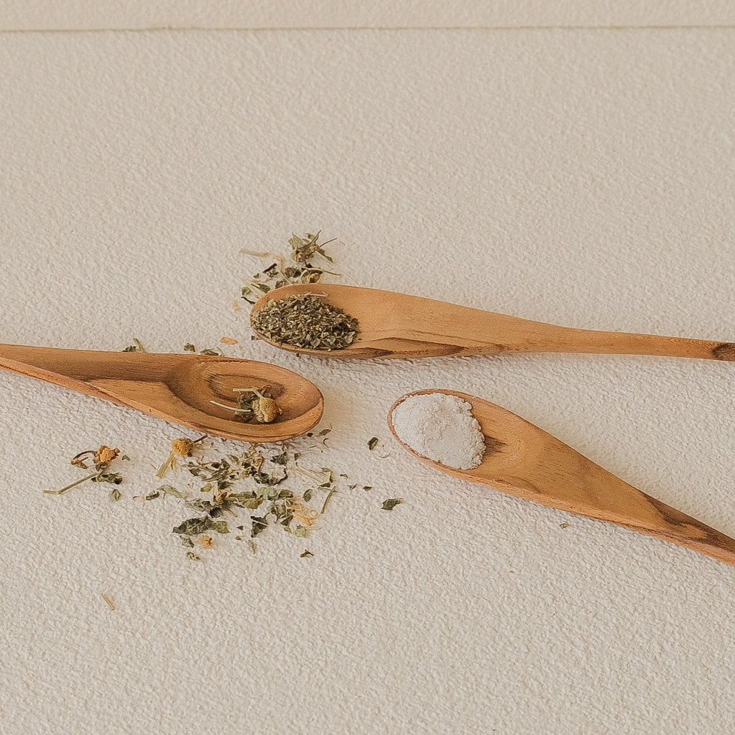 Set of 3 Teko Long Wooden Spoons – handcrafted slim handle design, ideal for scooping from tall bottles, stirring tea or serving honey