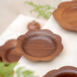 Wooden scalloped plates handmade from teak wood, available in small, medium & large sizes. Food-safe, dishwasher-safe with free oil on 2+ orders.