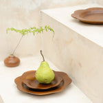 Wooden scalloped plates handmade from teak wood, available in small, medium & large sizes. Food-safe, dishwasher-safe with free oil on 2+ orders.