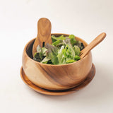 Large Wooden Buddha Bowl & Salad Server