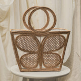 Butterfly Rattan Tote Bag