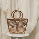 Butterfly Rattan Tote Bag
