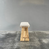 Taku Oak Bench with Removable Cushion