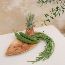 handmade high quality wood tray with pineapple and vegetable