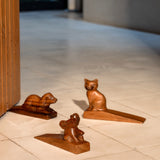 Dog Suar Wood Doorstopper