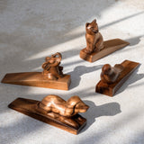 Dog Suar Wood Doorstopper