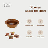 Wooden Scalloped Bowl
